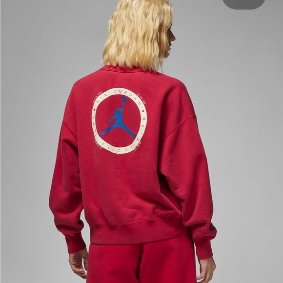 Jordan Women’s Size S Red Sweatshirt “Jordan x Two 18” - Picture 2 of 10